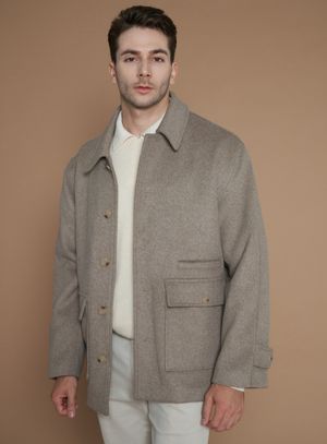 [XL~4XL]울 블렌드 하프코트_베이지