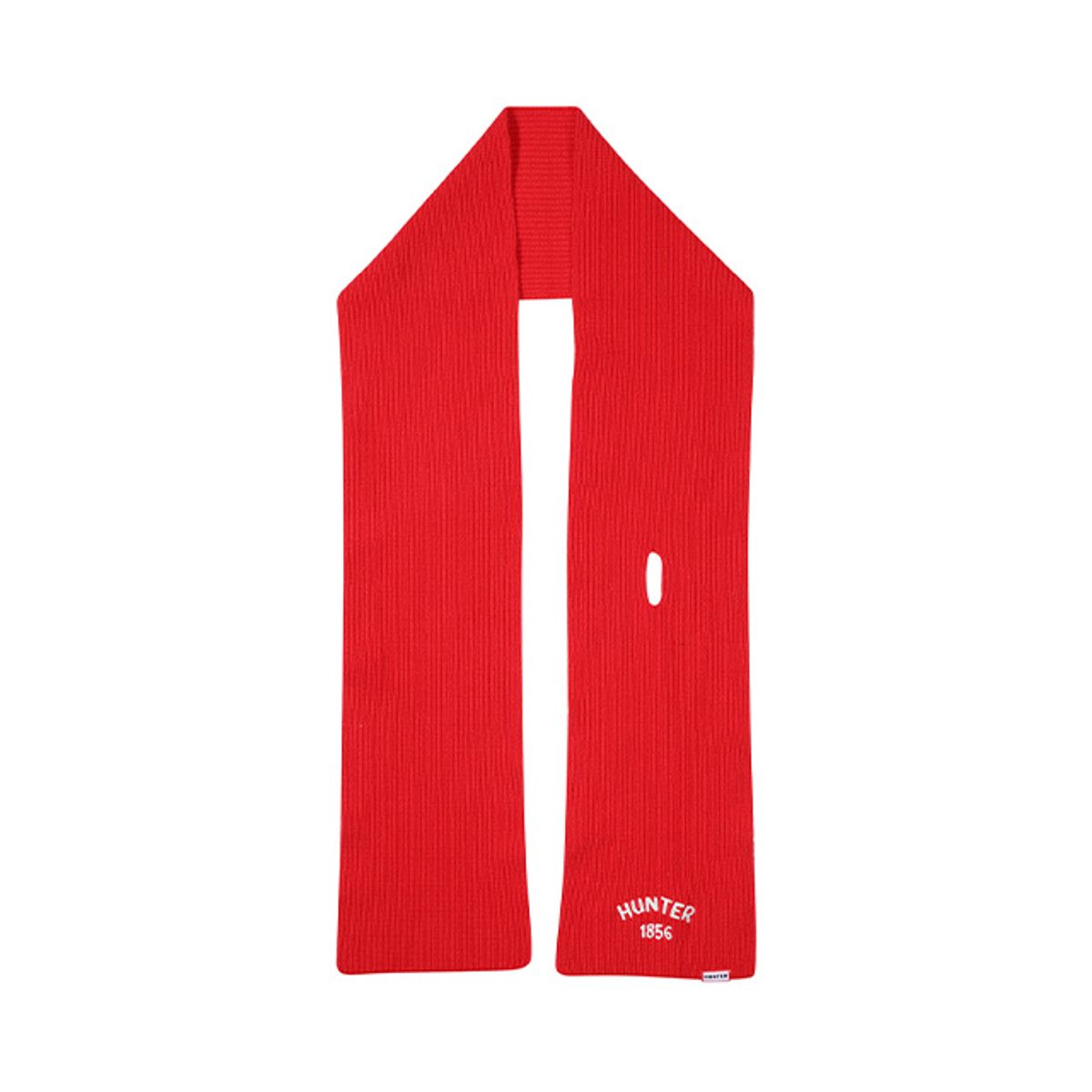 헌터(HUNTER) [UNISEX] 립 니트 캐시미어 스카프 - 레드 HBW0001CNZRED