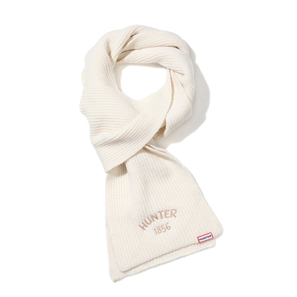 헌터(HUNTER) [UNISEX] 립 니트 캐시미어 스카프 - 아이보리 HBW0001CNZIVO
