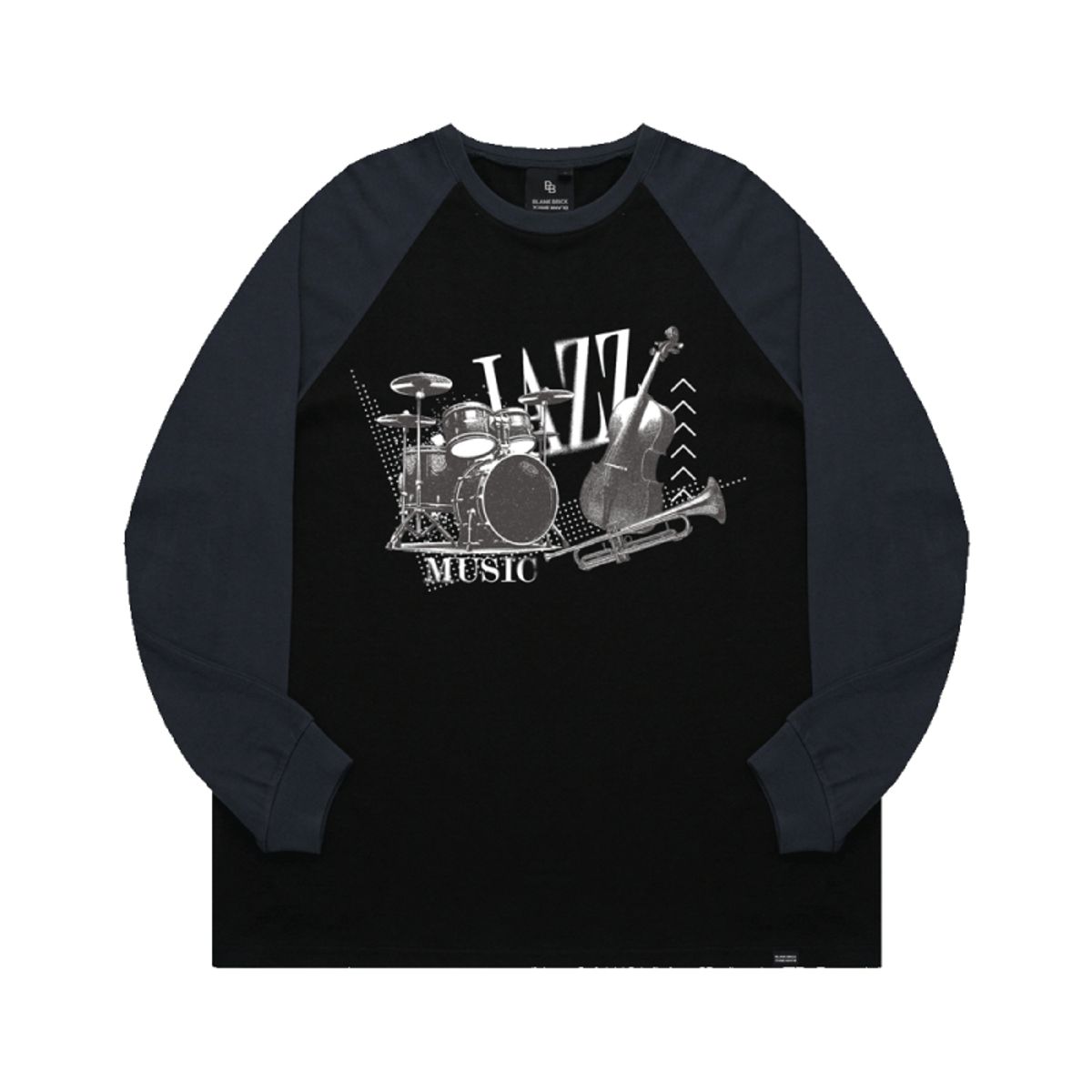 블랭크브릭(BLANKBRICK) 재즈 레글런 롱슬리브 블랙