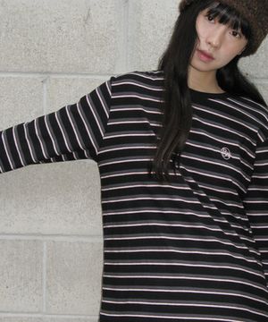 MULTI STRIPE LONG SLEEVE BLACK PINK
