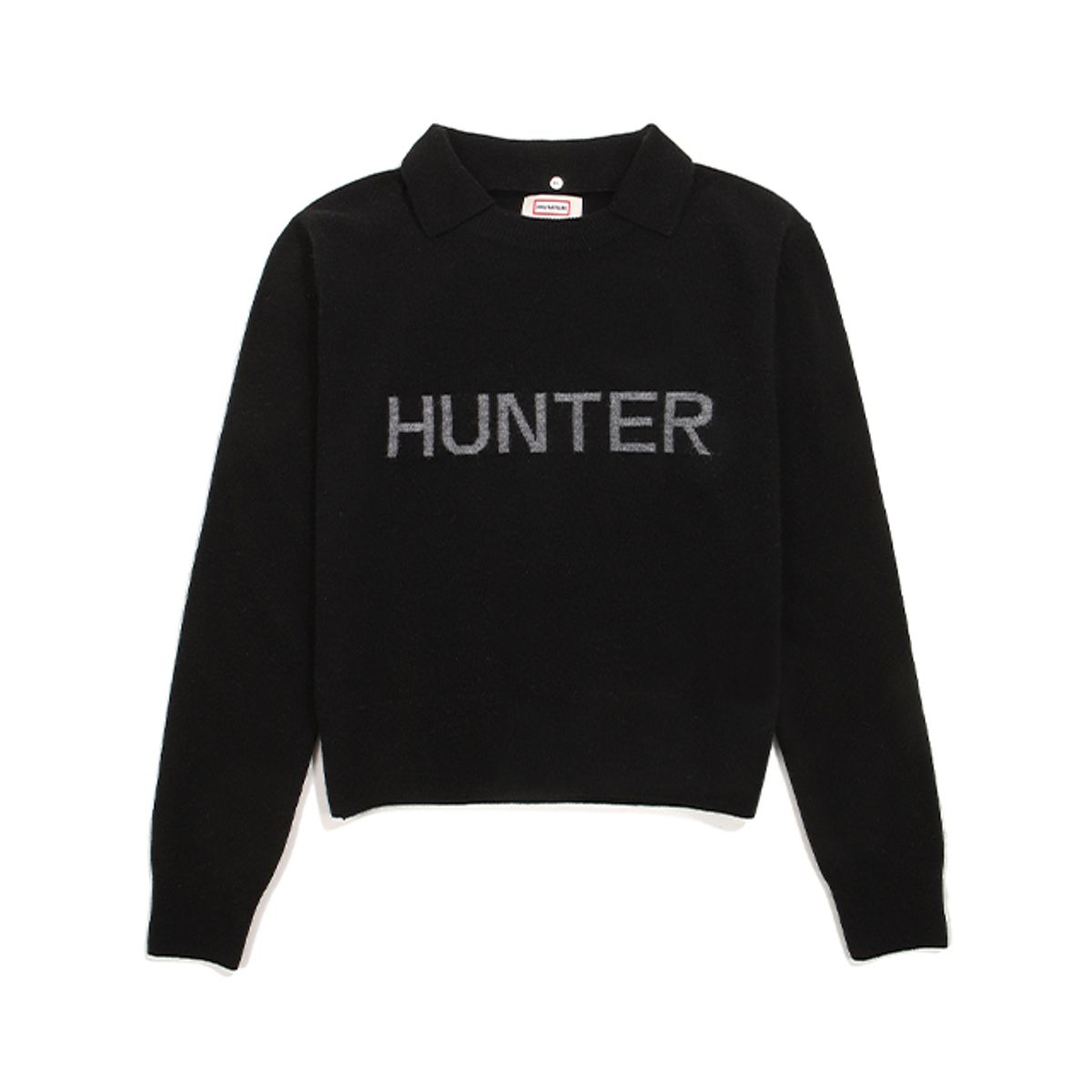 헌터(HUNTER) [WOMEN] 디태처블 칼라 울 스웨터- 블랙 HBW0001AKZBLK