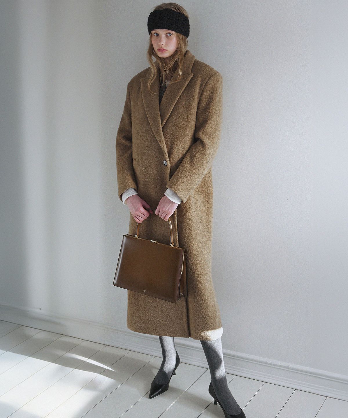 하우스 오브 폰드(HOUSE OF POND) Wool boucle double breasted coat (Camel)