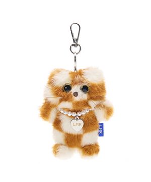 미니 샹뇽이 체크 키링 브라운