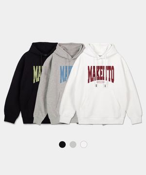 네임 로고 루즈핏 플레인 후디_4컬러