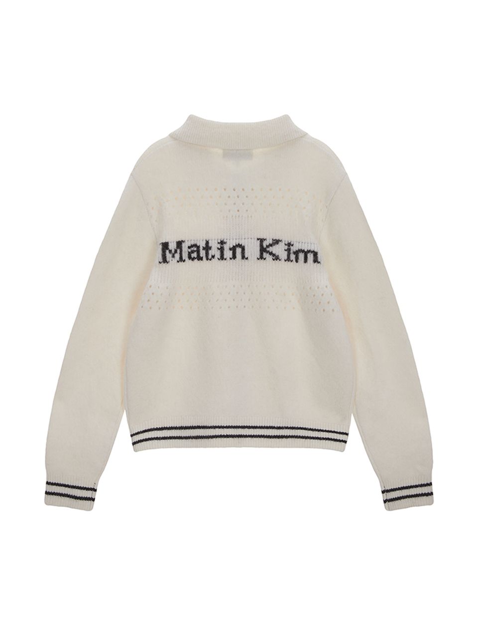 MUSINSA公式 | MATIN KIM PUNCHING POINT LOGO KNIT CARDIGAN FOR