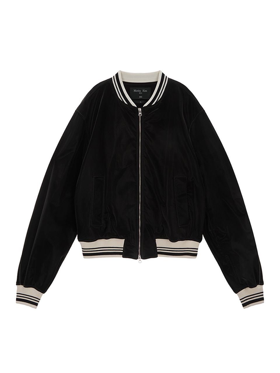 Matin Kimスタジャン MUSINSA公式 | MATIN KIM COATING STADIUM JUMPER FOR MEN IN BLACK