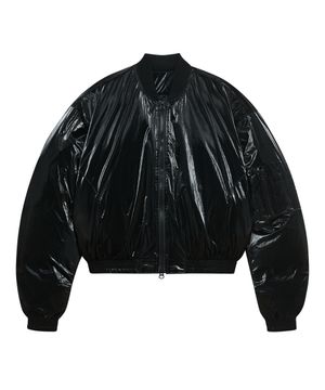 86-IRO342 에센셜 벌룬 글로시 MA-1 숏패딩 블랙