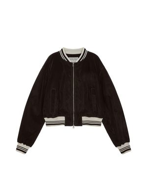 COATING STADIUM JUMPER FOR WOMEN IN DARK BROWN