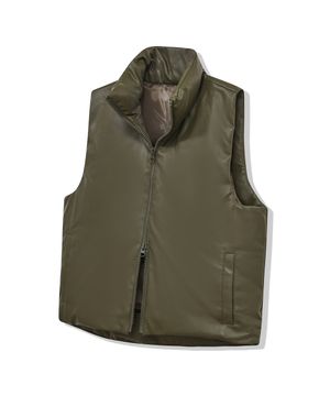 87-STAN109 유틸리티 레더 패딩 조끼 카키