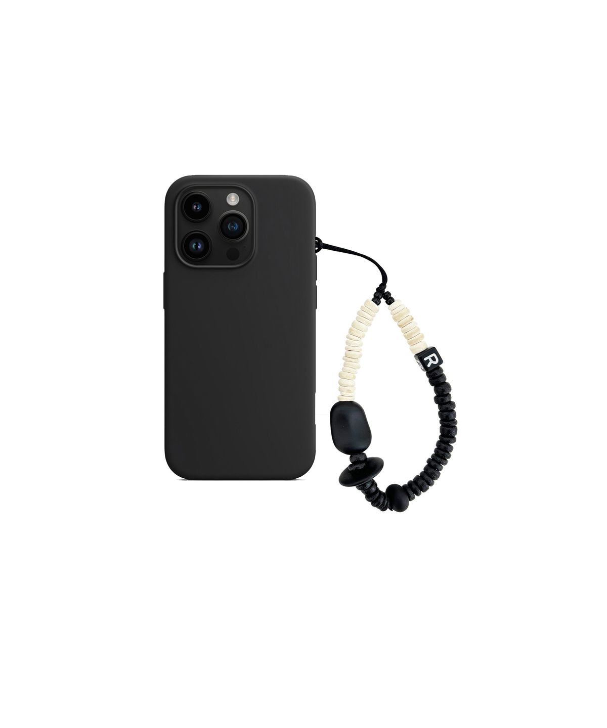 르브아시스(REVOIRSIS) nature beads phone strap short cream mix