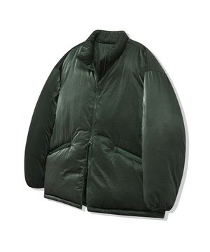 85-VIVA046 유틸리티 글로시 하프 하이넥 패딩 그린