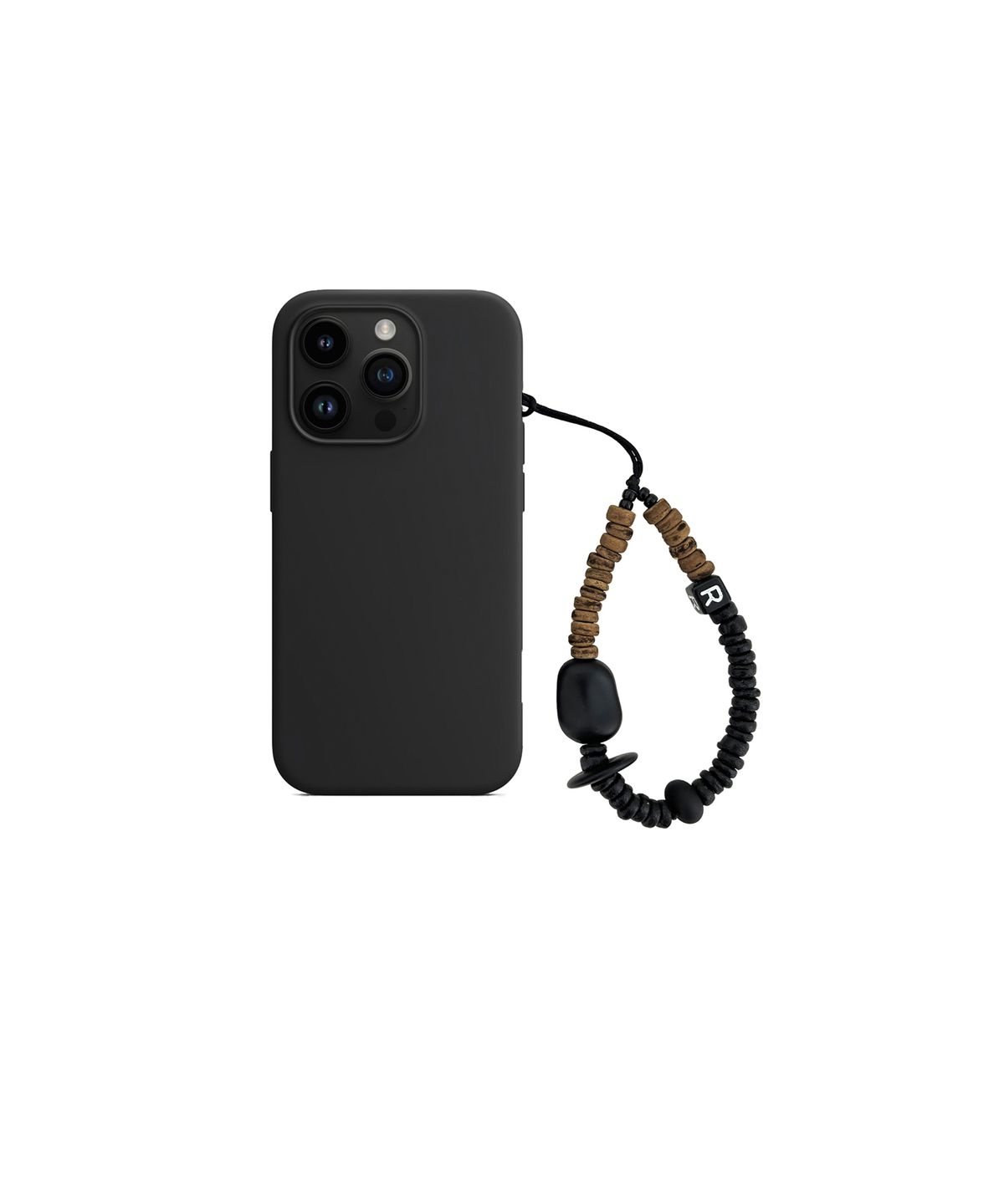 르브아시스(REVOIRSIS) nature beads phone strap short coconut brown mix