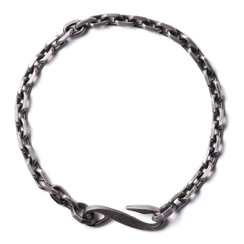 헥사 커팅 체인 92.5 Silver 팔찌(4mm) 무광 유화