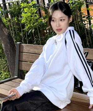 베이직 오버핏 트랙 우먼 카라반집업 2 Color [ULZM_4001]