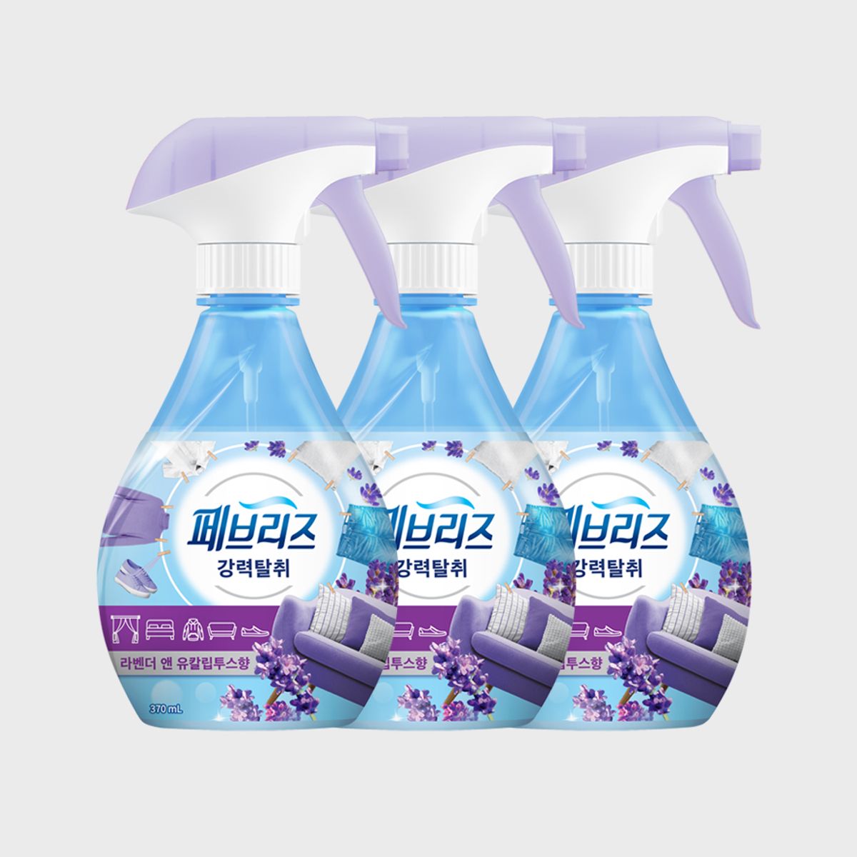 페브리즈(FEBREZE) 섬유탈취제 라벤더유칼리툽스 향 370ml 3개