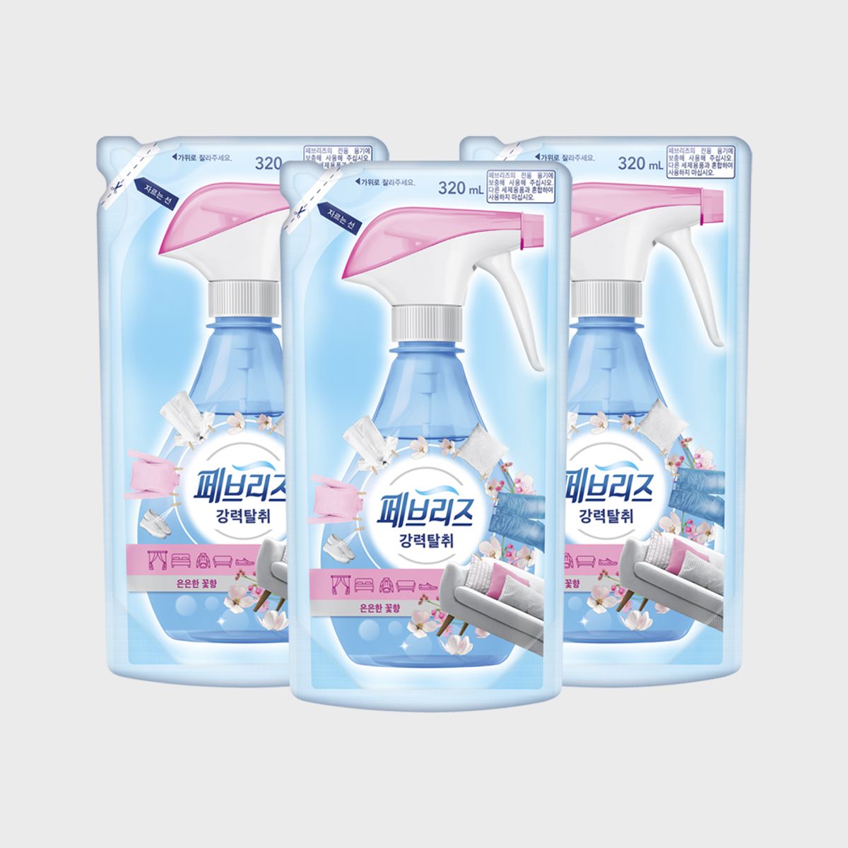 페브리즈(FEBREZE) 섬유탈취제 은은한 향 320ml 리필 3개