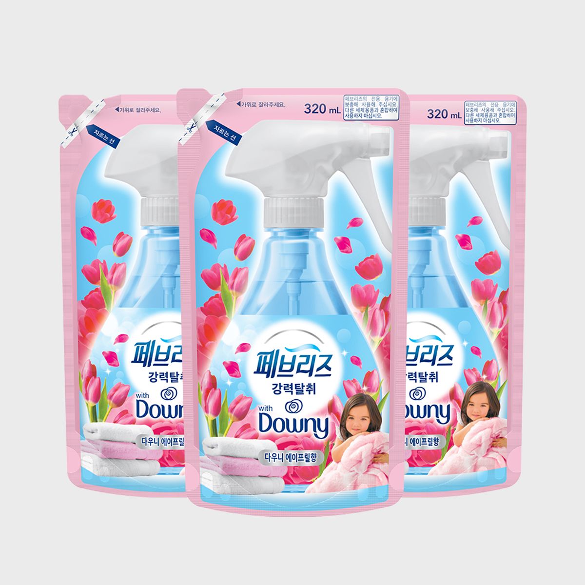 페브리즈(FEBREZE) 섬유탈취제 다우니 향 320ml 리필 3개