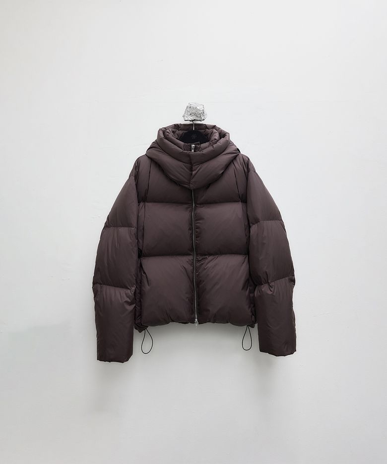 Cropped Down Jacket - Burgundy