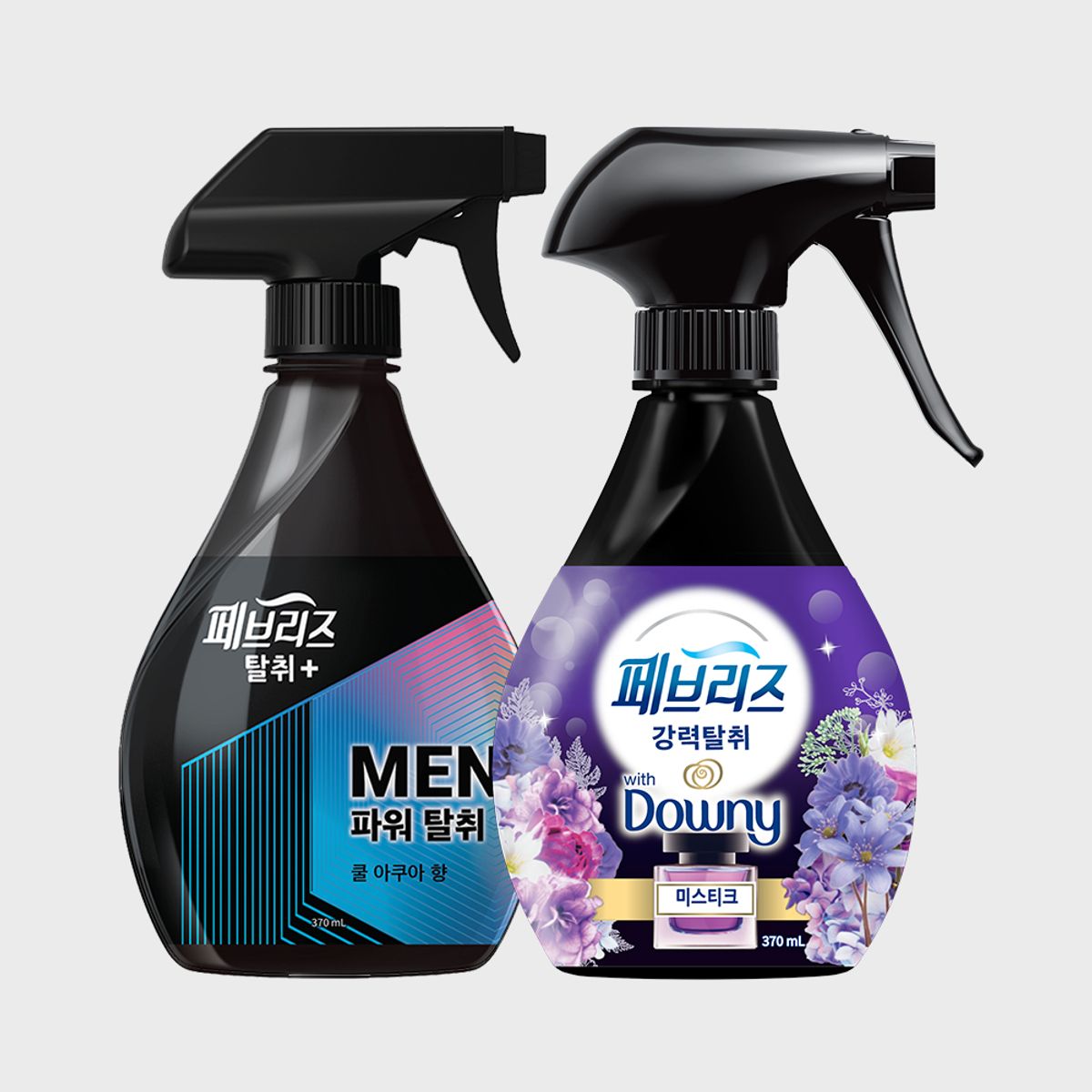 페브리즈(FEBREZE) 포맨 섬유탈취제 쿨아쿠아 370ml 1개 + 미스티크향 370ml1개