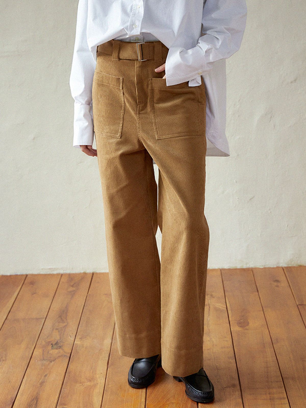 라르고(LARGO) Pocket wide pants (brown)