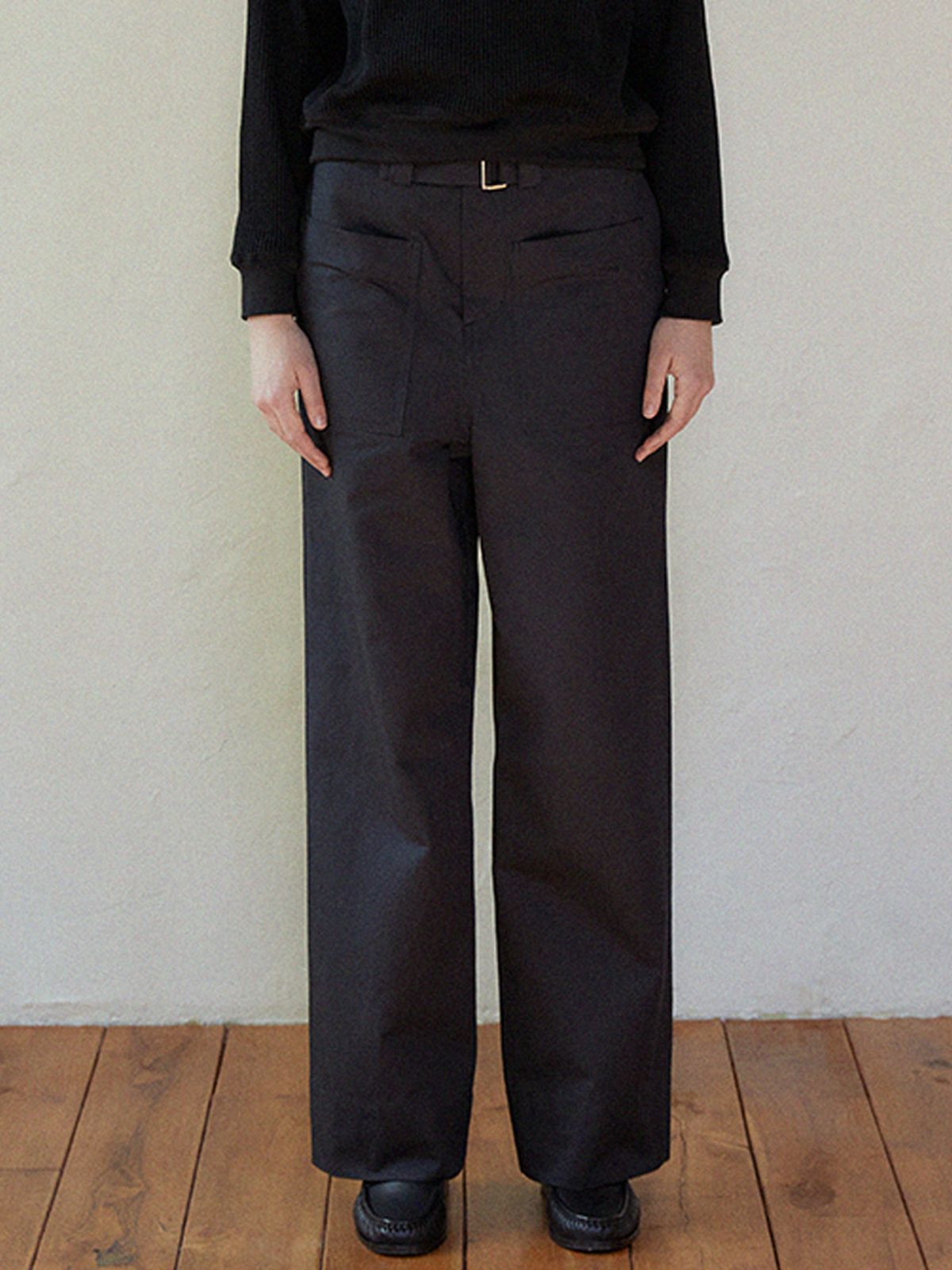 라르고(LARGO) Pocket wide pants (black)