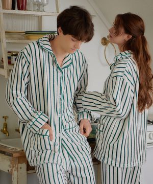 세린 나이트 수면 잠옷 세트_그린