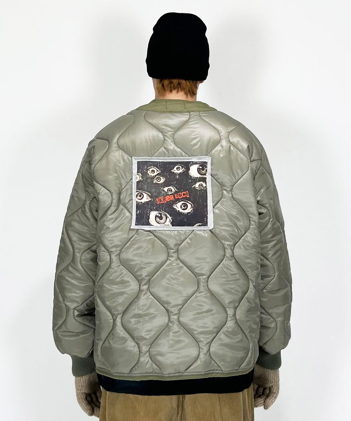스케이터락(SK8ER ROCK) Eyes Quilting Jacket ((Khaki))