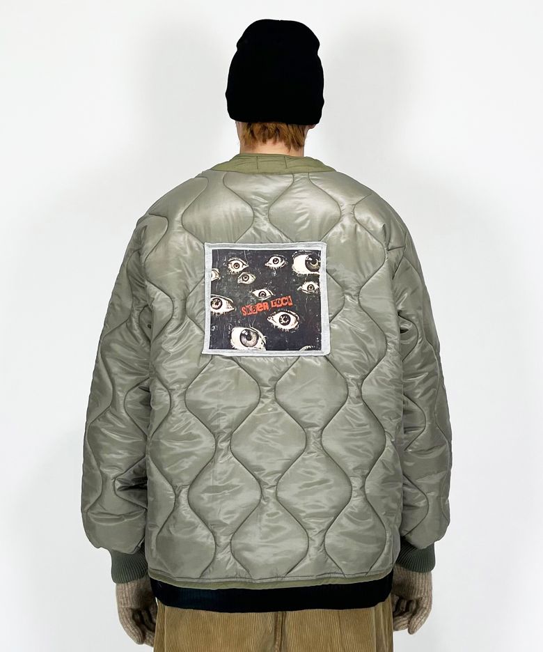 Eyes Quilting Jacket ((Khaki))