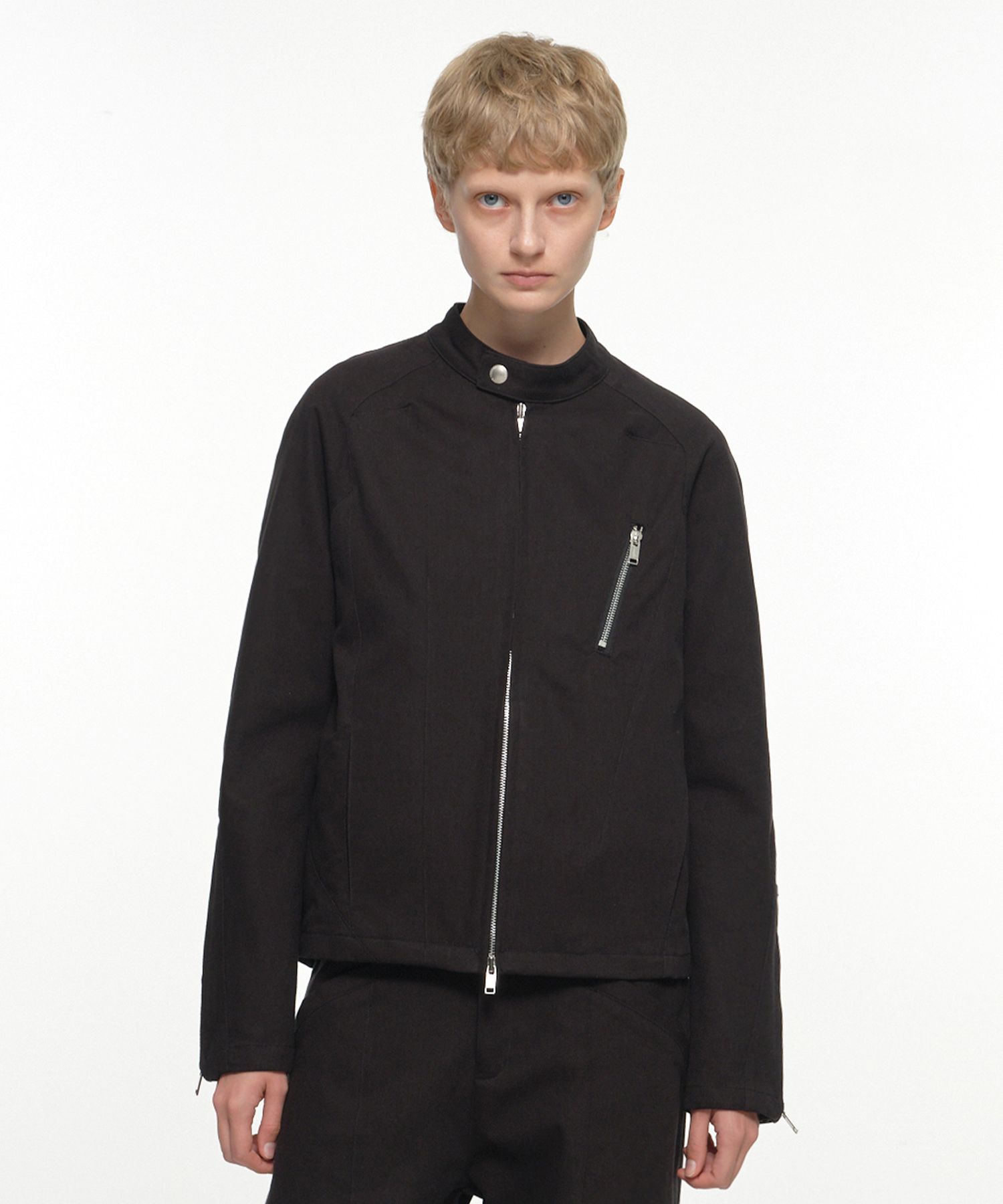 NACHE★韓国★男女兼用 SEAM LINE JERSEY RIDER JACKET (UNISEX) MUSINSA | NACHE SEAM LINE JERSEY RIDER JACKET (UNISEX) CHARCOAL