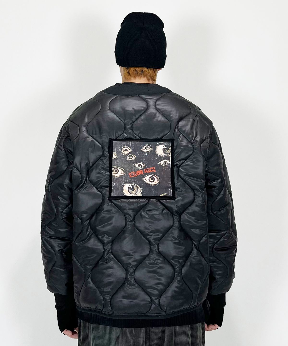 스케이터락(SK8ER ROCK) Eyes Quilting Jacket ((Black))