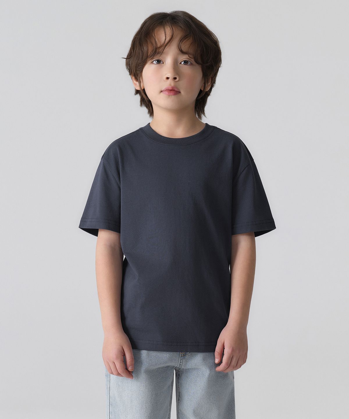 무신사 스탠다드 키즈(MUSINSA STANDARD KIDS) [쿨탠다드] 릴렉스드 크루 넥 티셔츠 [네이비]