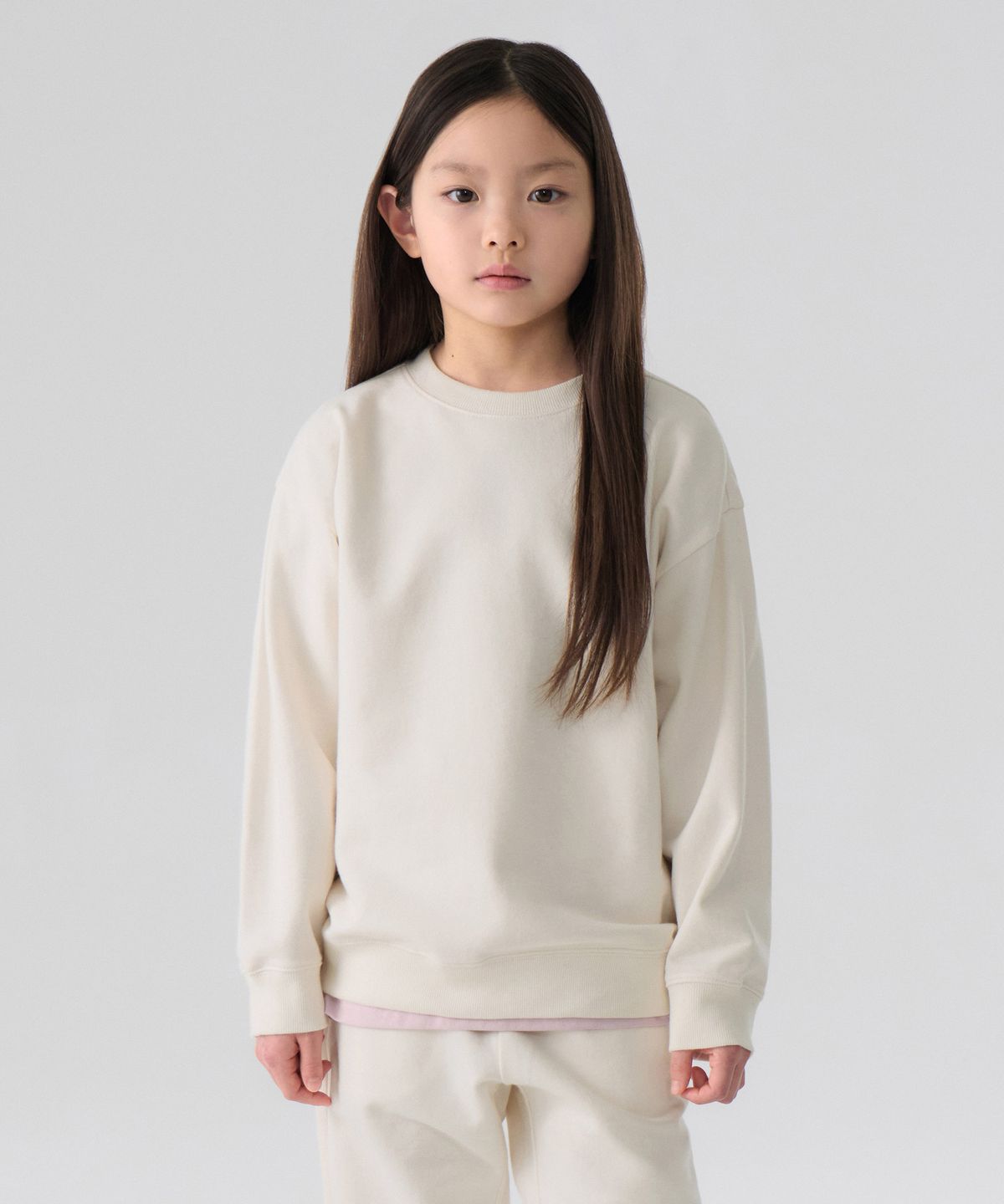 무신사 스탠다드 키즈(MUSINSA STANDARD KIDS) 오버사이즈 스웨트셔츠 [크림]