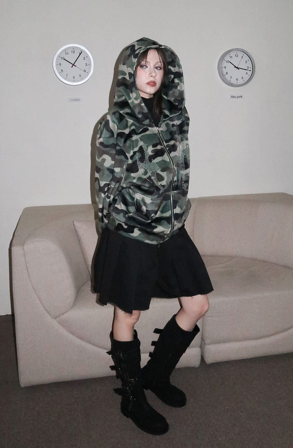 카이야(KAIYA) lisa hoodie-camo