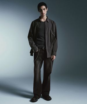 플레어 데님 팬츠 [러스티 블랙]