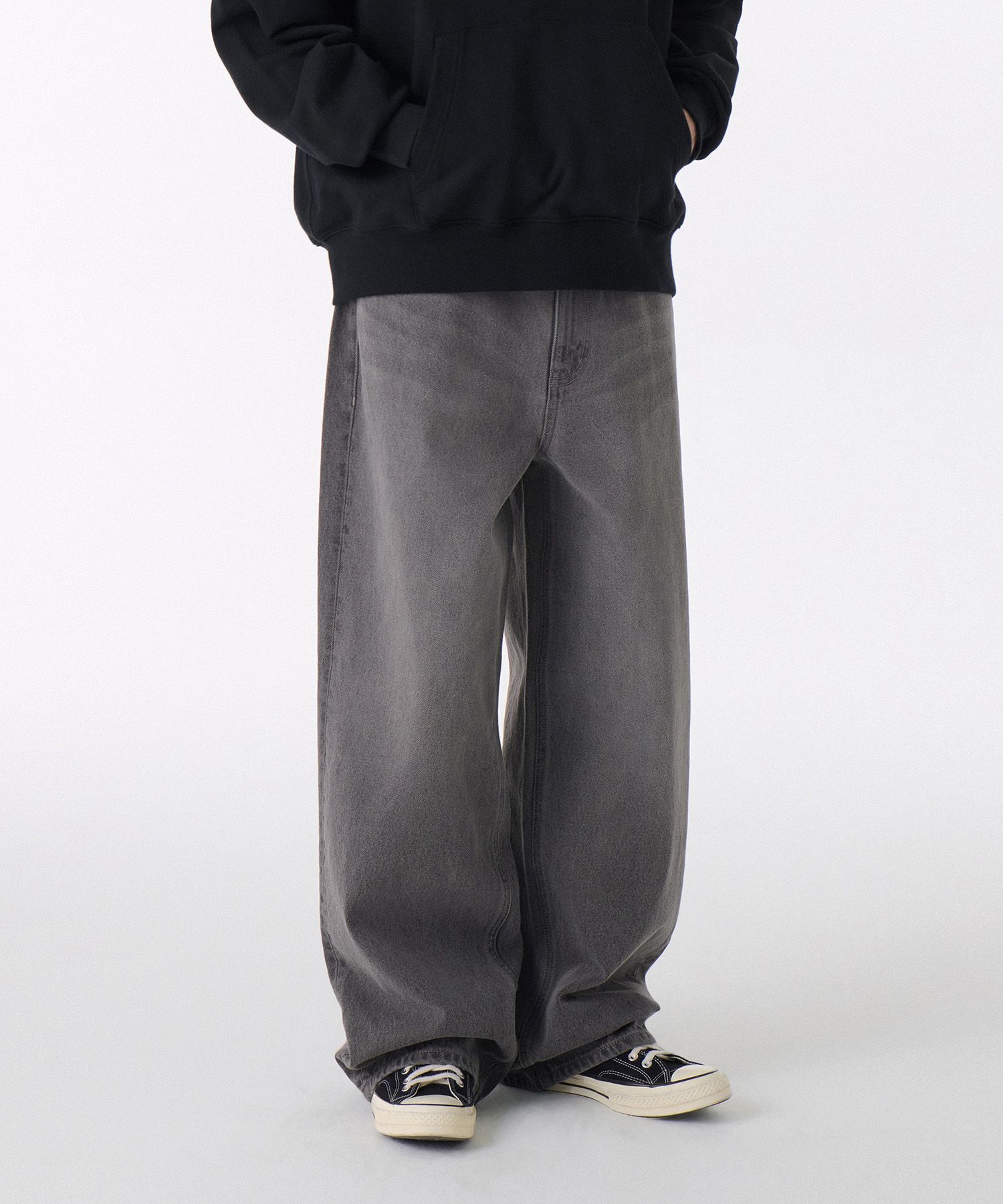 ★MUSINSA STANDARD★ Big wide denim pants gray MMDNP520-GR MUSINSA | MUSINSA STANDARD Extra Wide Denim Pants [Grey]