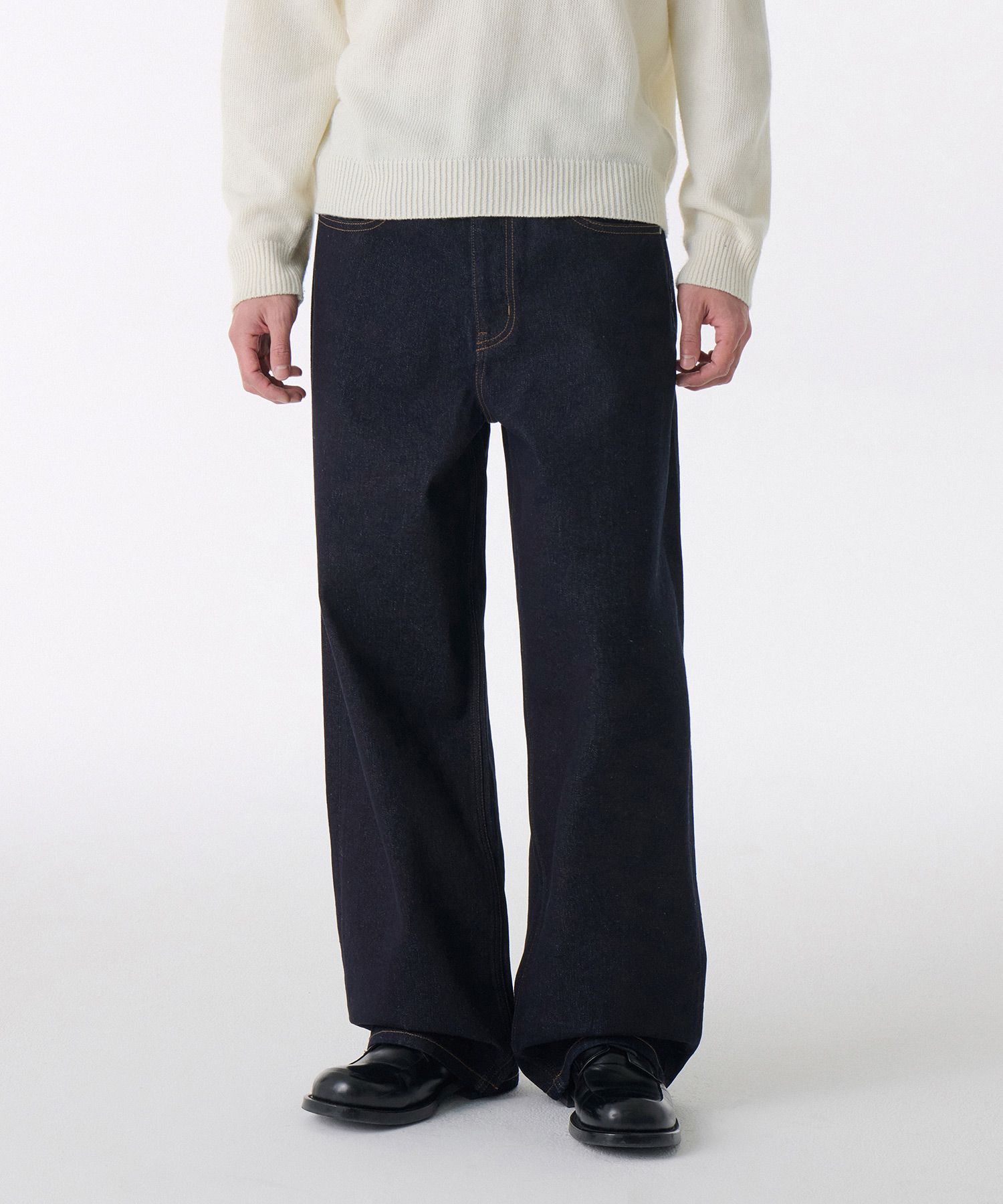 ★MUSINSA STANDARD★ Deep Indigo Wide Denim Pants MMCNP802-D MUSINSA | MUSINSA STANDARD WOMAN Women's Panel Wide Denim