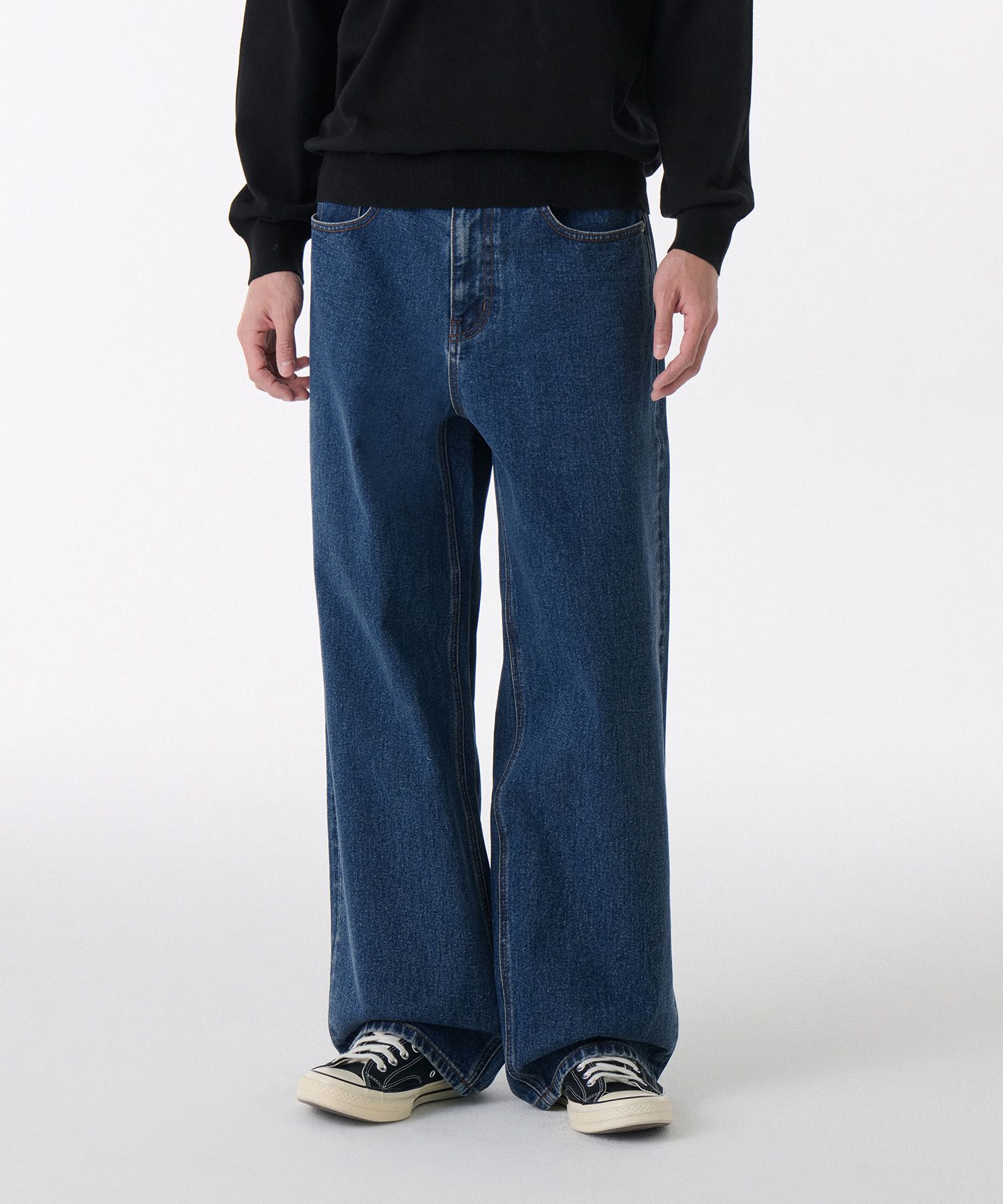 MUSINSA | MUSINSA STANDARD Big Wide Denim Pants [Medium Indigo]