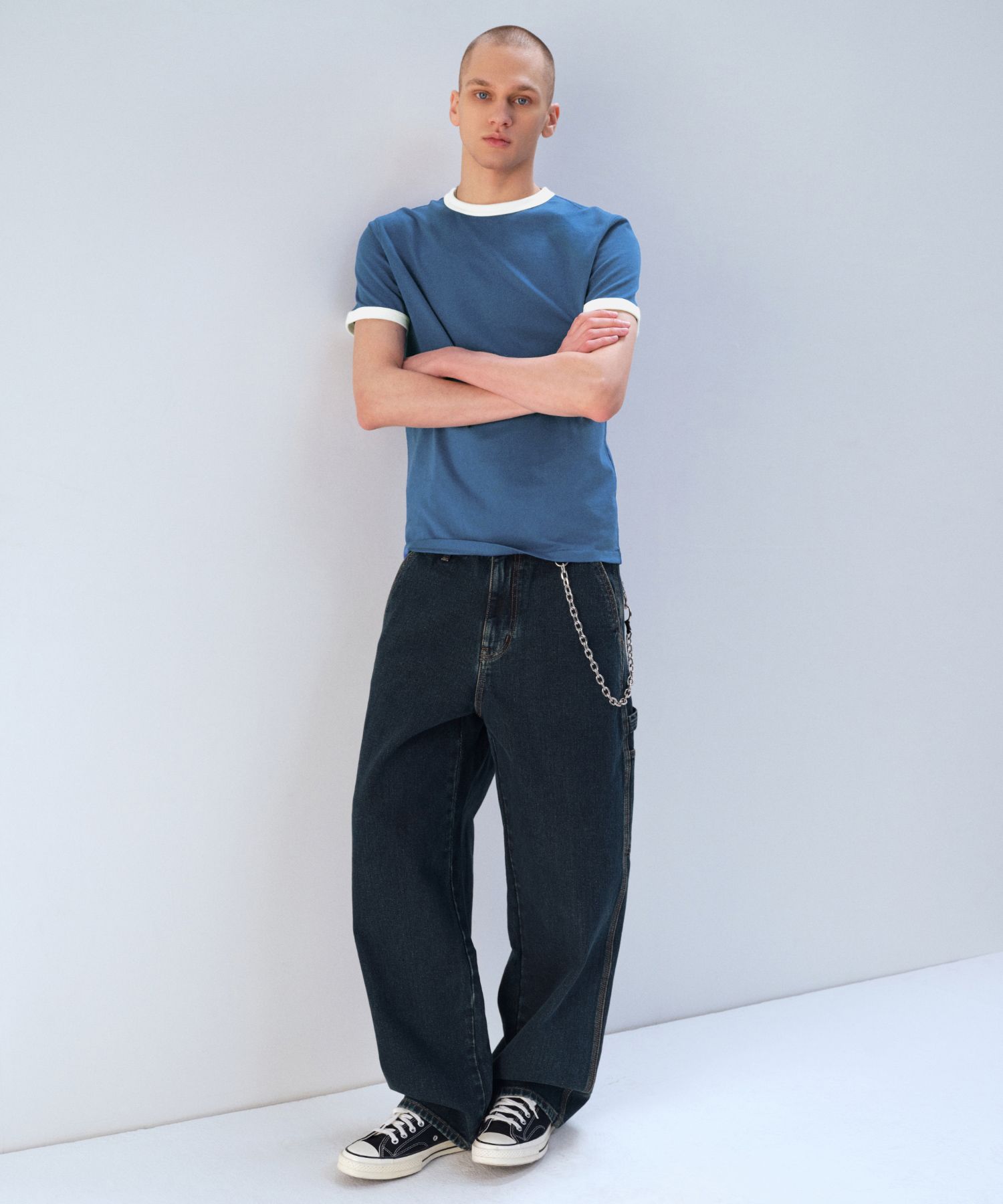 ★MUSINSA STANDARD★ Denim wide carpenter pants dark blue MM MUSINSA | MUSINSA STANDARD Denim Wide Carpenter Pants [Dark