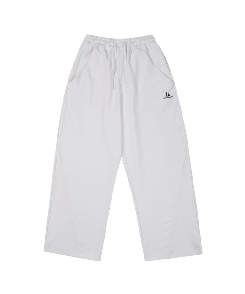 SPORTY LOGO SWEATPANTS SOFT WHITE
