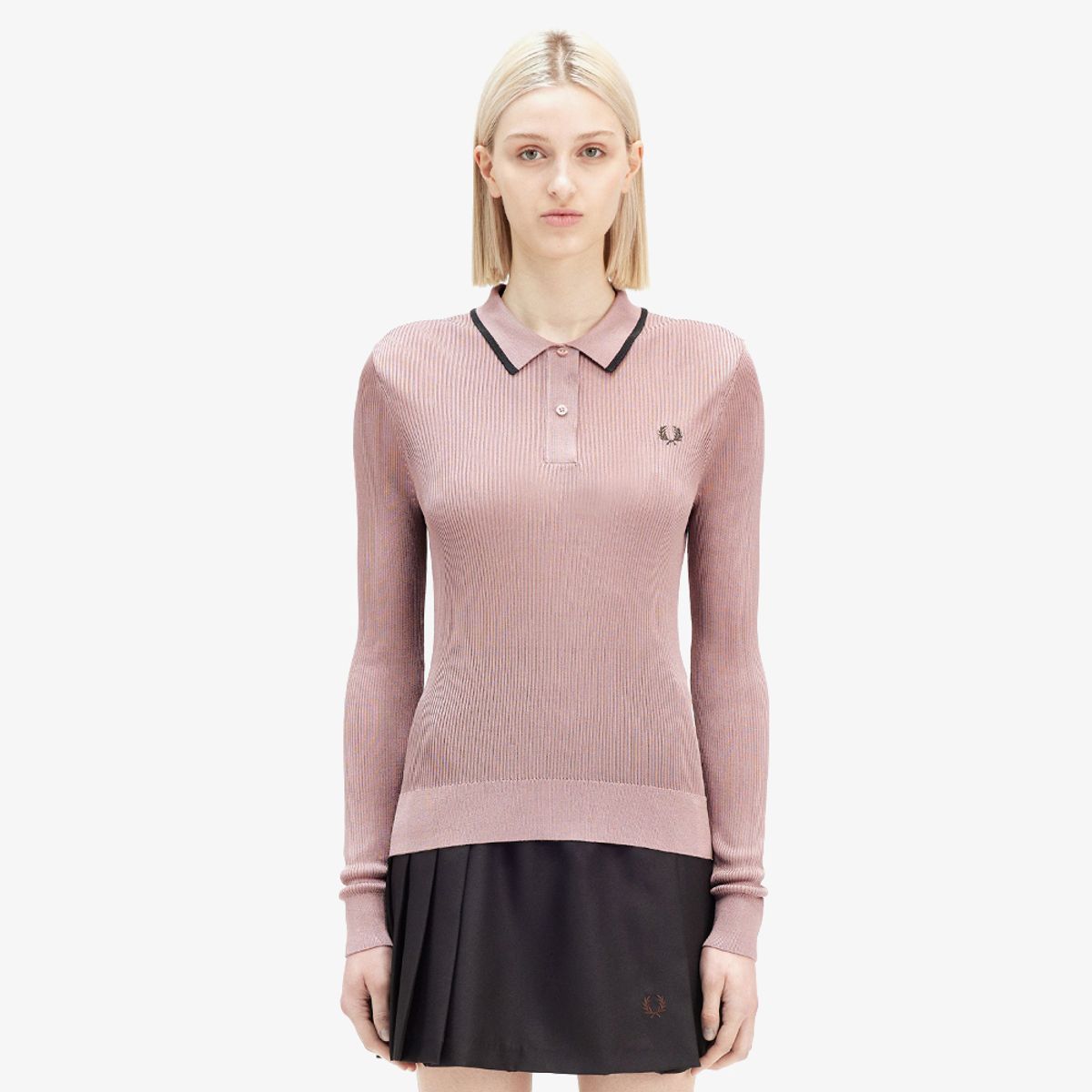 프레드페리(FRED PERRY) [Womens] 립 니트 셔츠 - 다크핑크 AFPF2438135-S52