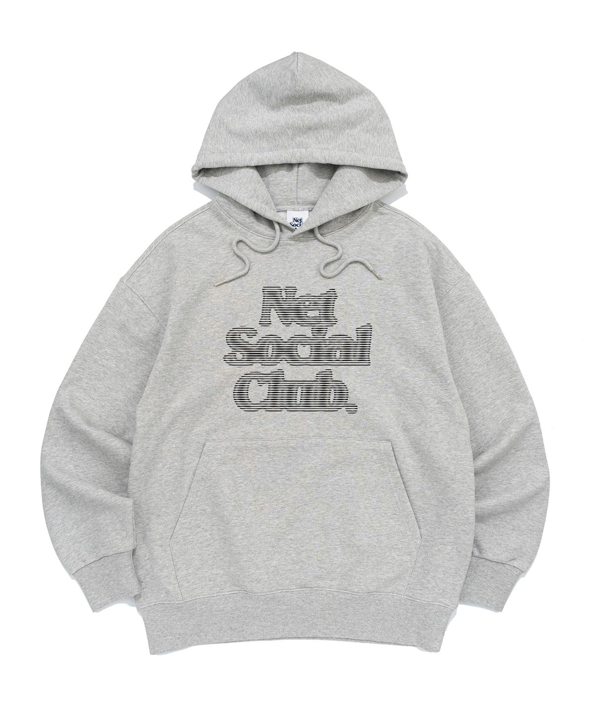 넷소셜클럽(NET SOCIAL CLUB) [기모선택] 블러 로고 후드티 (멜란지)