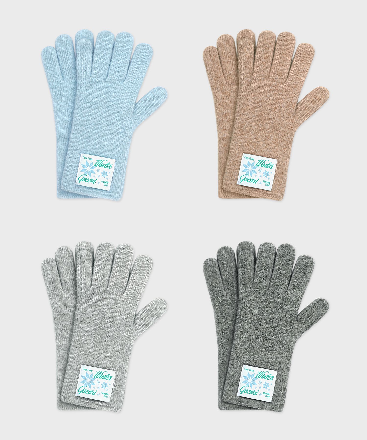 [GOCORI] 韓国☆FUZZY RIBBON FINGER HOLE GLOVES MUSINSA | GOCORI Snowflake Middle Knit Gloves - 4colors