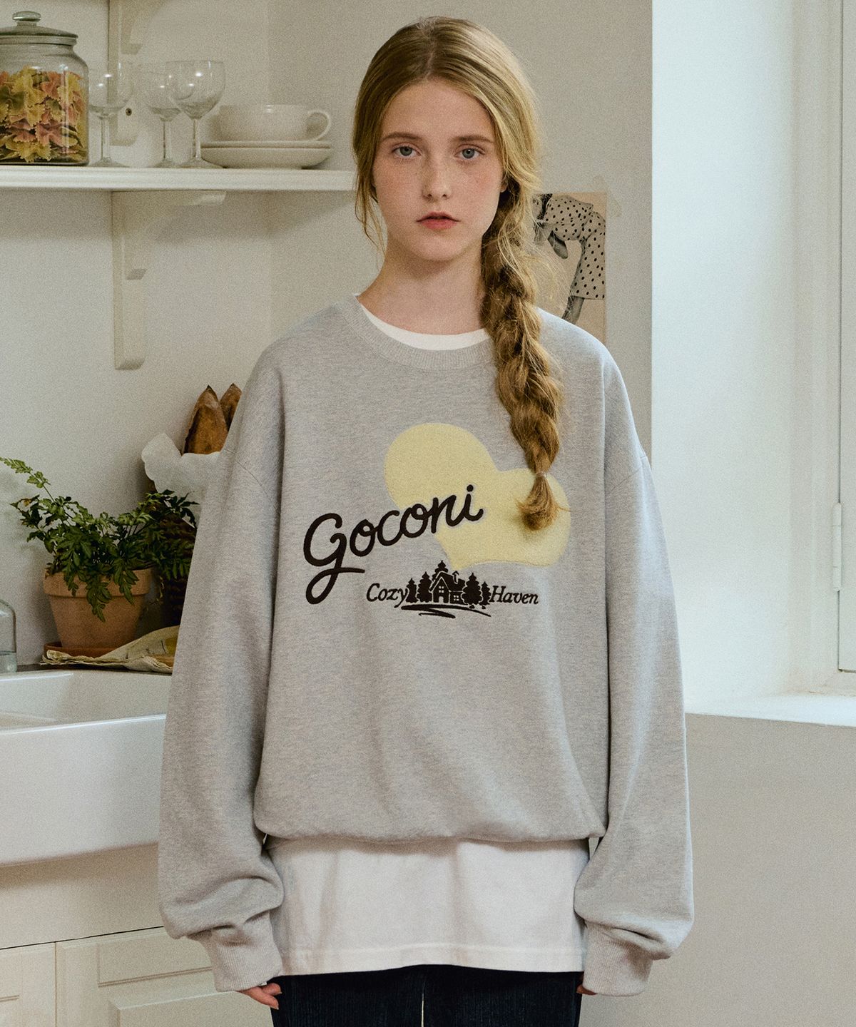 고코리(GOCORI) Cozy Haven Sweat Shirts - Melange Gray 스웻셔츠 맨투맨