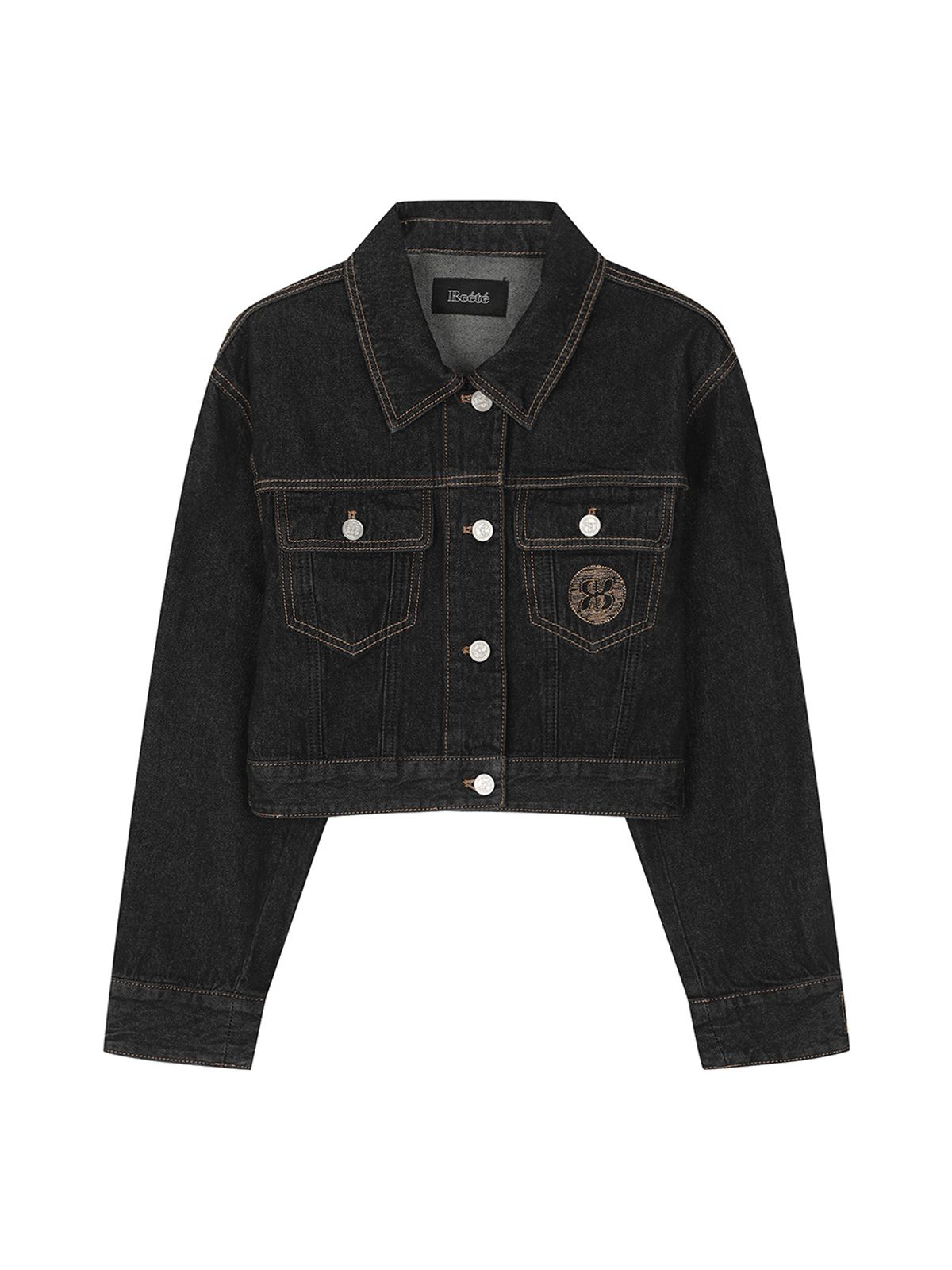 리에떼(REETE) Set-up pocket embroidery denim jacket- U1F32DJK940
