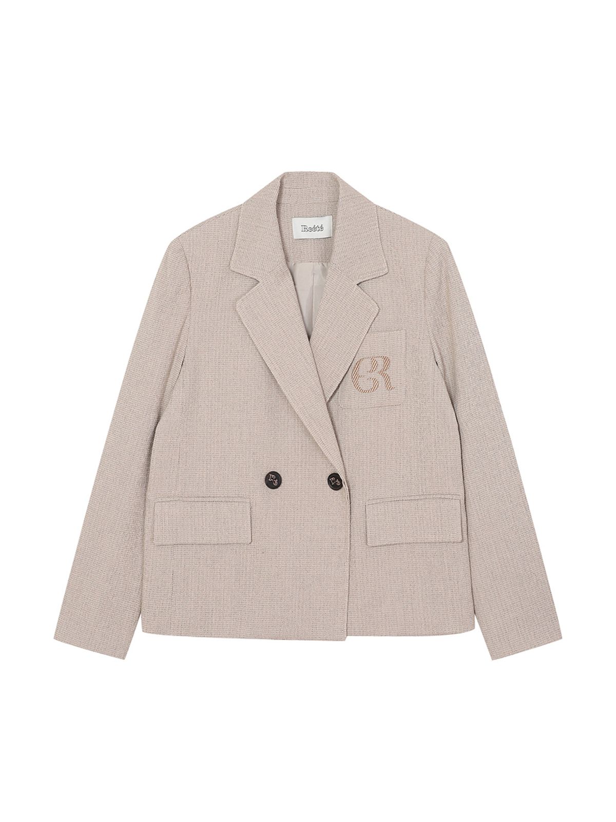 리에떼(REETE) Double two-burton pocket embroidery jacket- U1F31WJK010