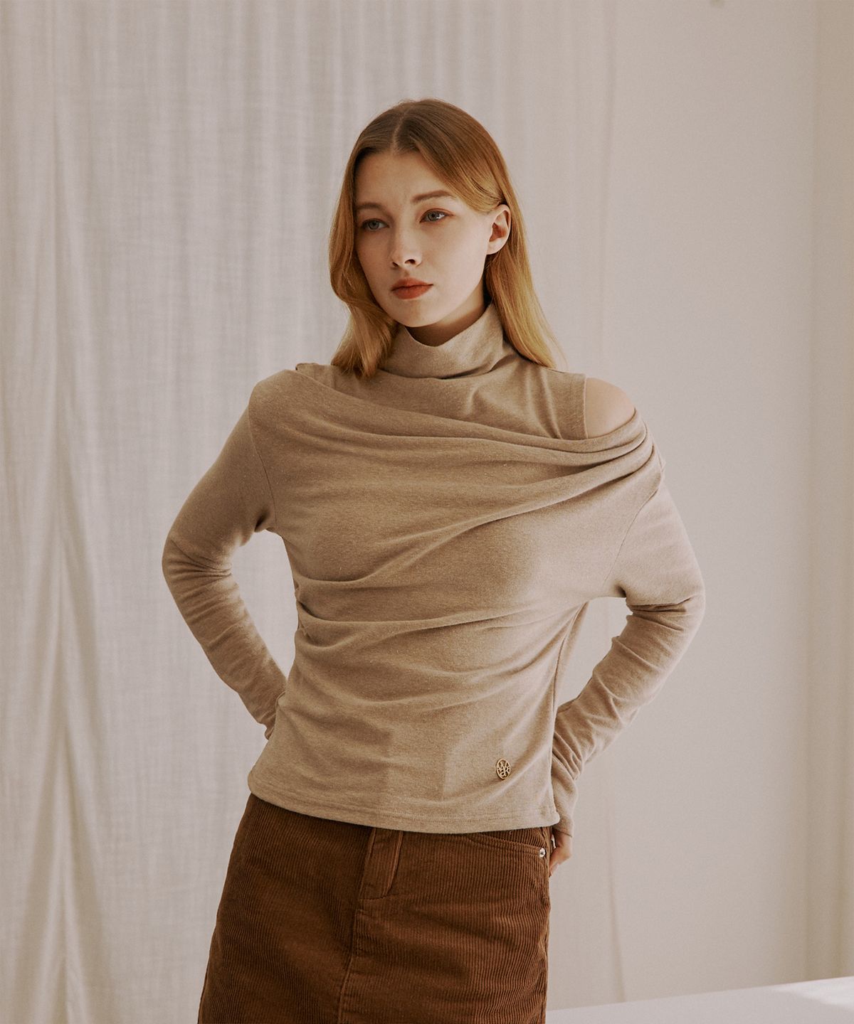 와르 포 우먼(WAARFORWOMAN) WT-12 터틀넥 레이어드 티 (3COLORS)