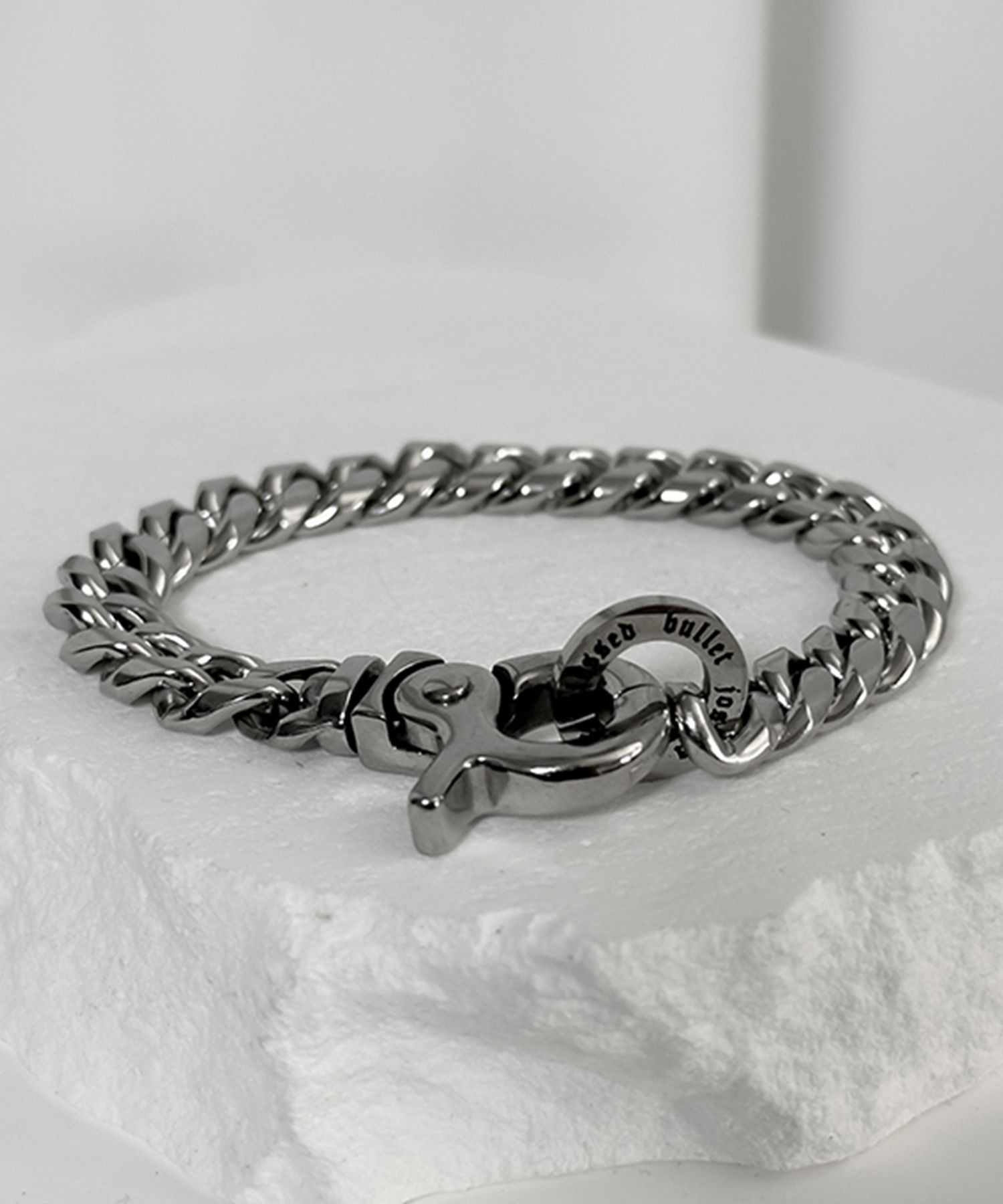 MUSINSA | BLESSED BULLET Classic Curve Chain Link Bracelet 10mm
