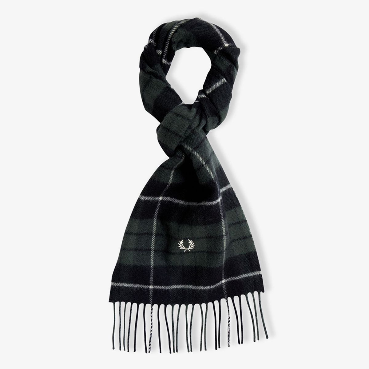 프레드페리(FRED PERRY) 램스울 타탄 스카프 - 블랙 CFPU2438137-102