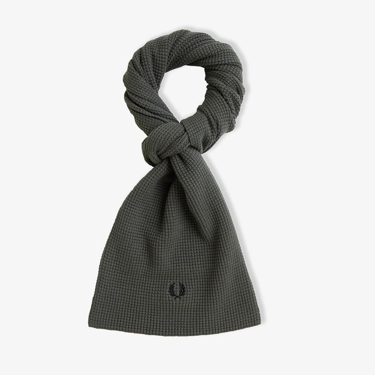 프레드페리(FRED PERRY) 와플 니트 코튼 스카프 - 필드그린 CFPU2438150-638